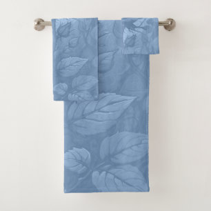 Blue Roses Motif 3 Bath Towel Set