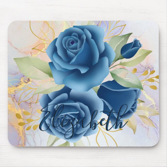 Blue Roses Mouse Pad (Front)