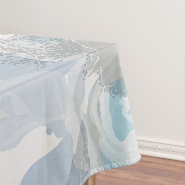 Blue Roses pattern Tablecloth (In Situ)