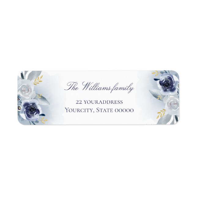 blue roses return address label (Front)
