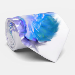 Blue Roses, romantic floral watercolor  Tie