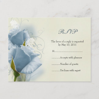 Blue Roses RSVP Card
