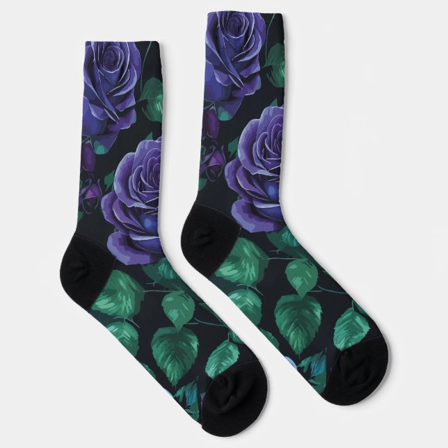 Blue roses socks (Right)