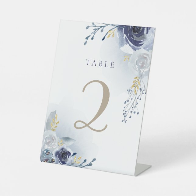 blue roses table pedestal sign (Front)
