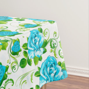 Blue Roses Tablecloth