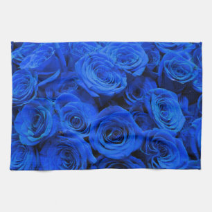 Blue Roses Tea Towel