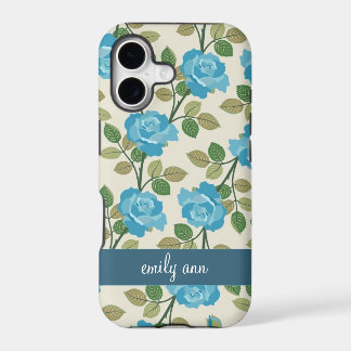 Blue Roses Vines Pattern iPhone4 Case
