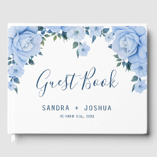 Blue Roses Wedding Guest Book