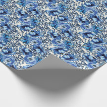 Blue Roses Wraping Paper