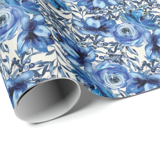 Blue Roses Wraping Paper (Roll Corner)