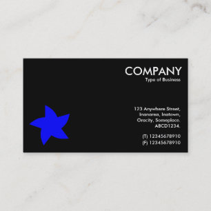 Blue Rotating Star Symbol - Black Business Card
