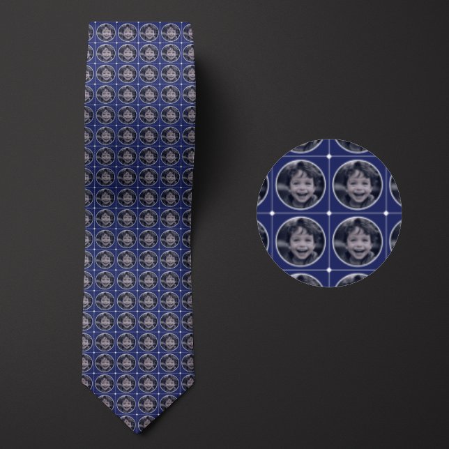 Blue Round 1-Photo Pattern Tie (Creator Uploaded)