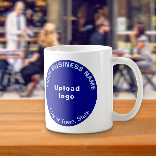 Blue Round Business Brand on Mug (Blue round business brand on mug)