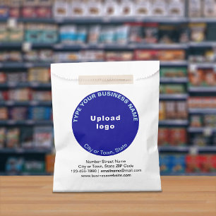 Blue Round Business Brand on Paper Bag