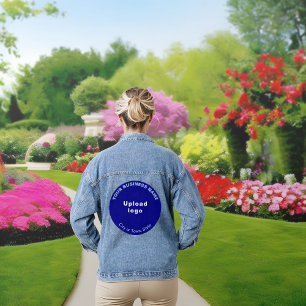 Blue Round Business Brand on Women's Denim Jacket