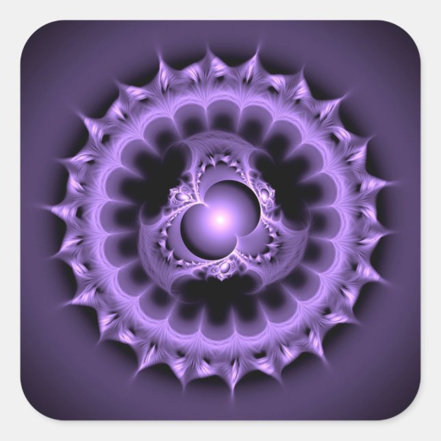 Blue round digital adornment square sticker (Front)