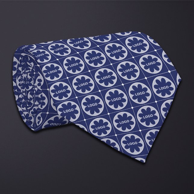 Blue Round Logo Pattern Tie (Creator Uploaded)