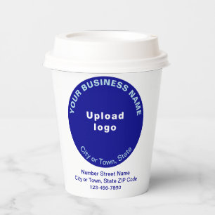 Blue Round Shape Business Brand on Paper Cup