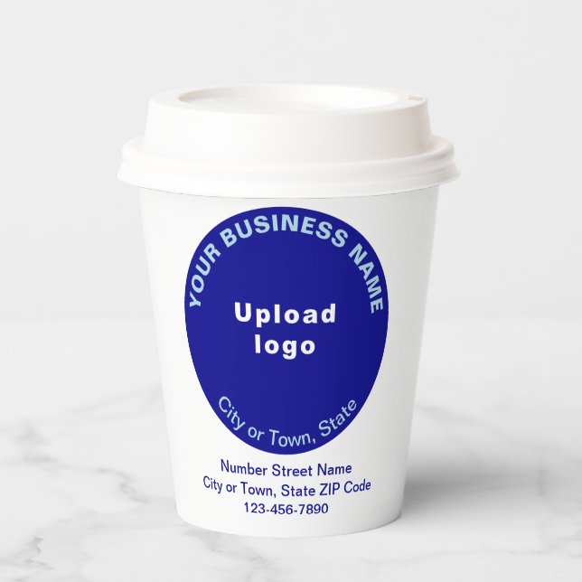 Blue Round Shape Business Brand on Paper Cup (Front)