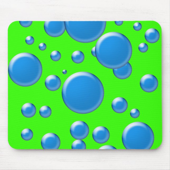 Blue rounds on green mouse pad (Front)