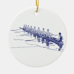 Blue Rowing Rowers Crew Team Water Sports #3 Ceramic Ornament