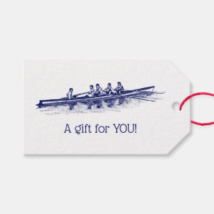 Blue Rowing Rowers Crew Team Water Sports Gift Tags