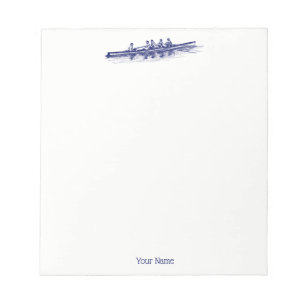 Blue Rowing Rowers Crew Team Water Sports Notepad