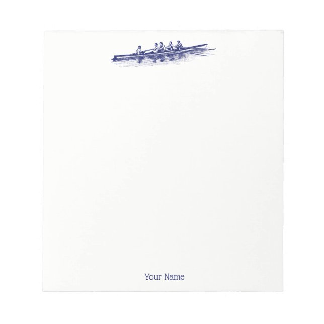 Blue Rowing Rowers Crew Team Water Sports Notepad (Front)