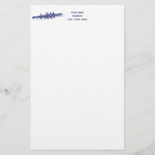 Blue Rowing Rowers Crew Team Water Sports Stationery