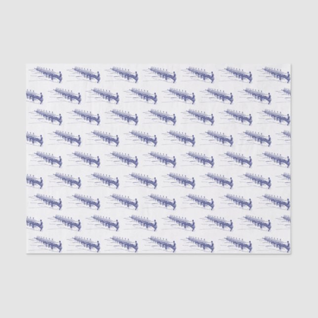 Blue Rowing Rowers Crew Team Water Sports Tissue Paper (Front)