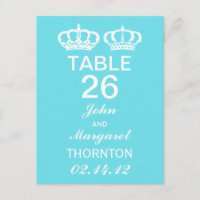 Blue Royal Couple Table Numbers