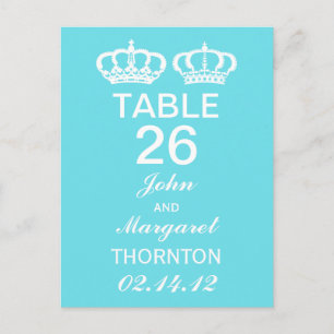 Blue Royal Couple Table Numbers Postcard