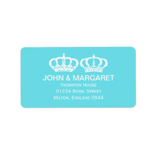 Blue Royal Couple Wedding Label