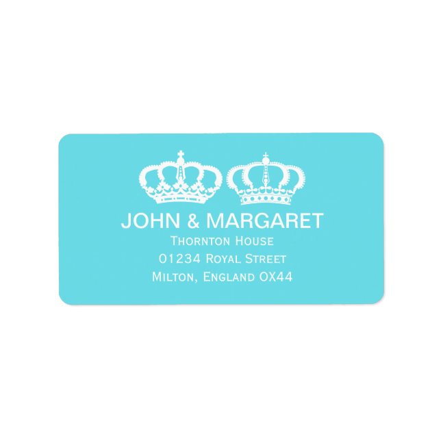 Blue Royal Couple Wedding Label (Front)
