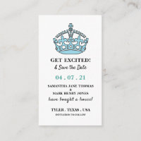 Blue Royal Crown, Get Excited and Save the Date