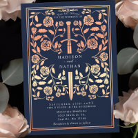 Blue Royal Mediaeval Rose Gold Sword Wedding