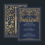 Blue Royal Mediaeval Sword Wedding Details  Enclosure Card<br><div class="desc">Elegant and modern wedding design inspired by the mediaeval fantasy genre. Design is not real foil. You can customise this further by clicking on the "PERSONALIZE" button. Matching Items in our shop for a complete party theme.</div>