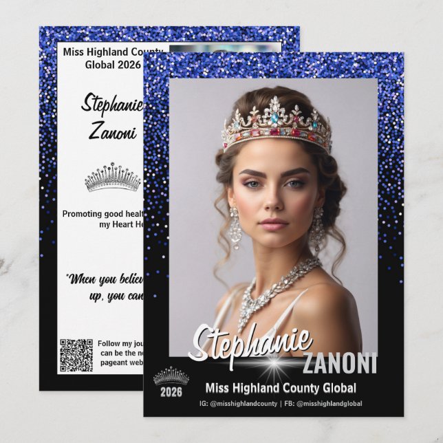 Blue Royale Pageant Autograph Card | QR Code (Front/Back)