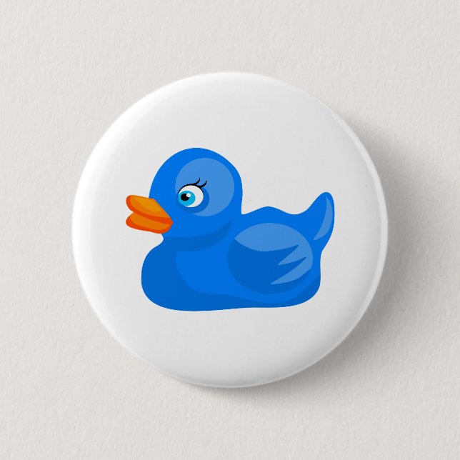Blue Rubber Duck 6 Cm Round Badge (Front)