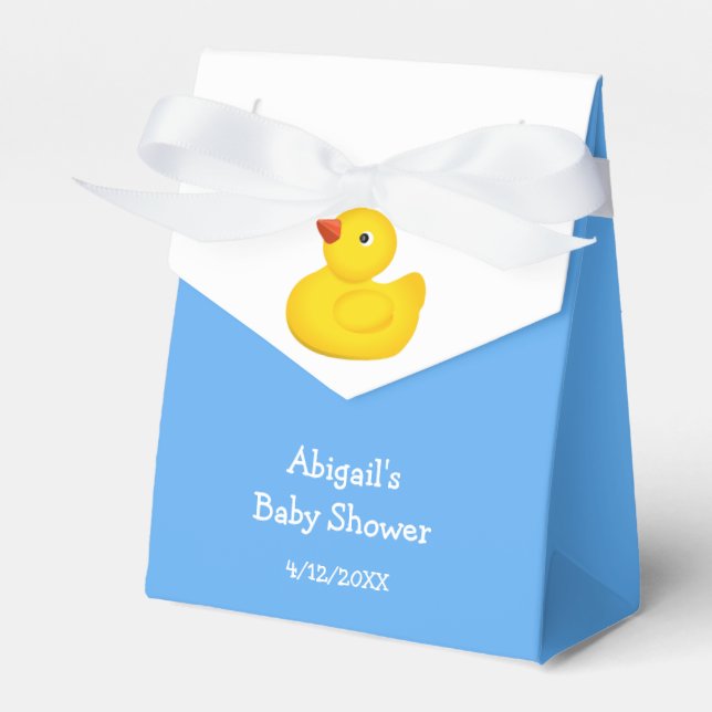 Blue Rubber Duck Baby Shower Personalised Favour B Box (Front Side)