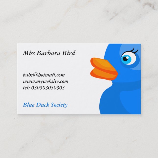 Blue Rubber Duck, Business Card (Front)