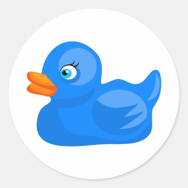 Blue Rubber Duck Classic Round Sticker (Front)