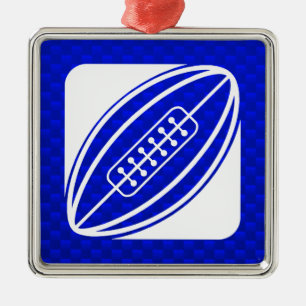 Blue Rugby Metal Tree Decoration
