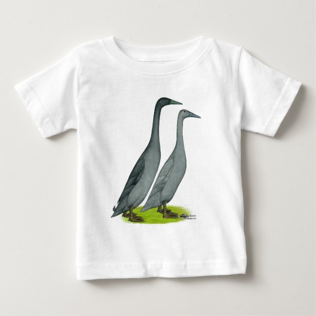 Blue Runner Ducks Baby T-Shirt (Front)