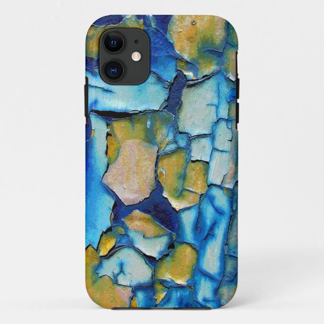 Blue Rust, And Gold Chipping Paint iPhone 5 Case (Back)