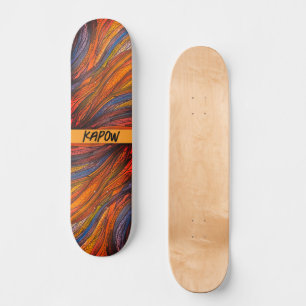 "Blue Rust Strands" on Skateboard