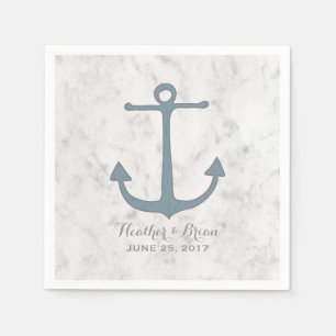 Blue Rustic Anchor Wedding Napkin