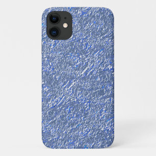 Blue rustic and silver effect iPhone 11 case