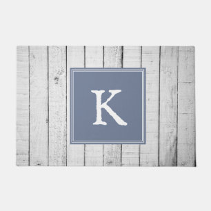 Blue Rustic Monogram Doormat