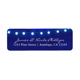 Blue Rustic Night String Lights Address Labels